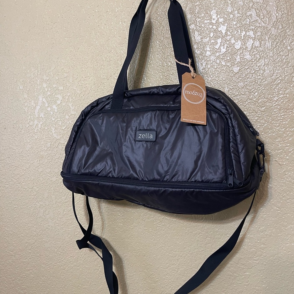 NWT Zella Black Nylon Duffel Bag | OS